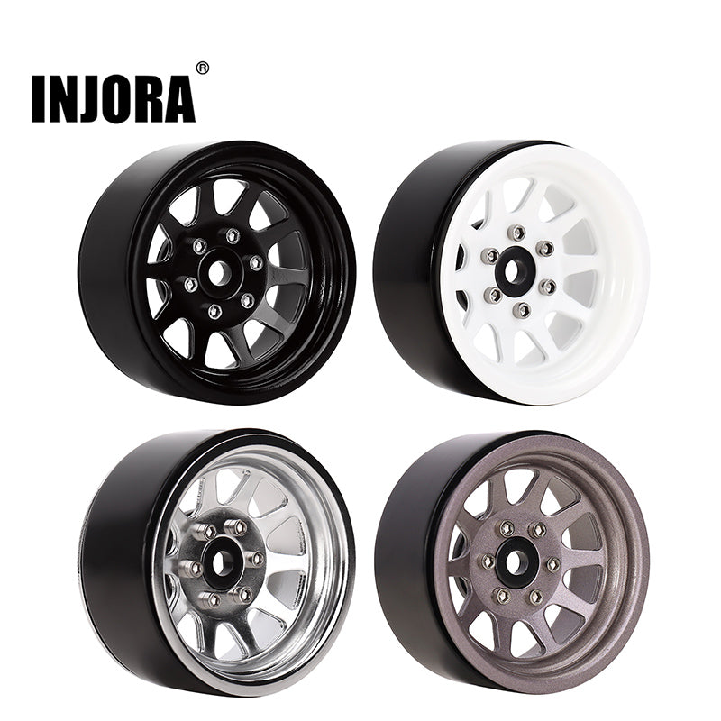 INJORA 1.9" 10-spoke Stamped Steel Wheels for 1/10 RC Crawlers
