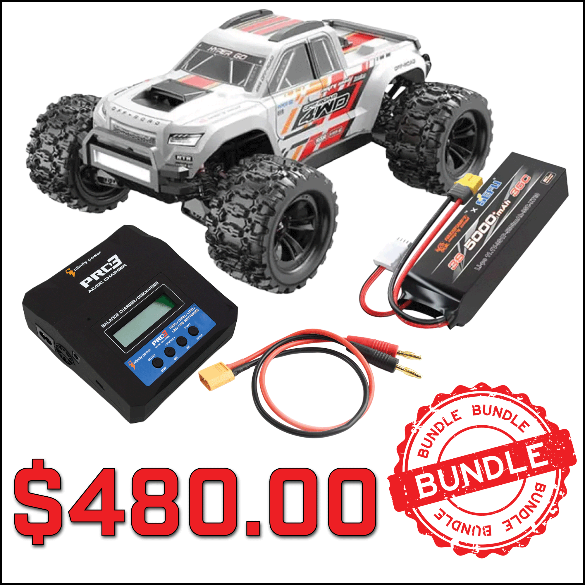 MJX 1/10 Hyper Go 4WD Brushless RC Monster Truck V2 (MJX-10208-W)
