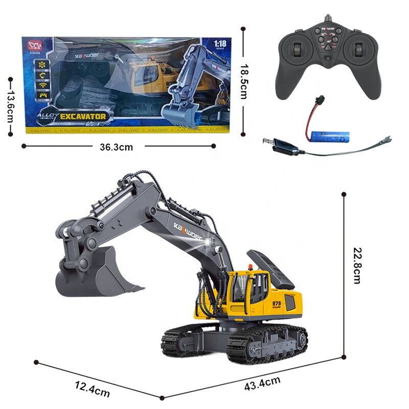 Huina Kaliwo 1/18 RC Excavator HN13550 Yellow OR Blue