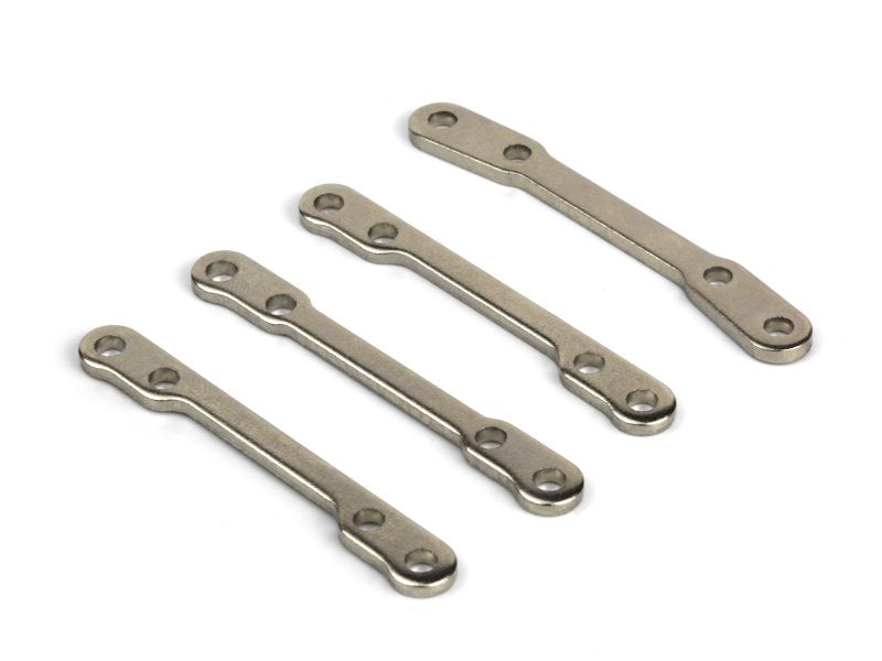 Four metallic links on a white background