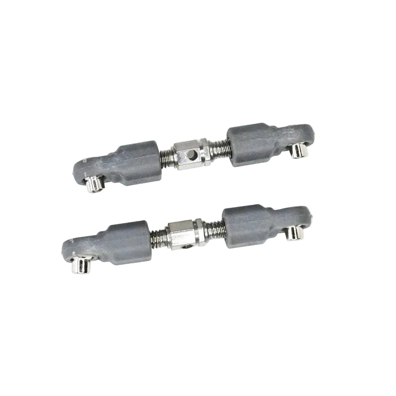 Two metallic mechanical components on a white background