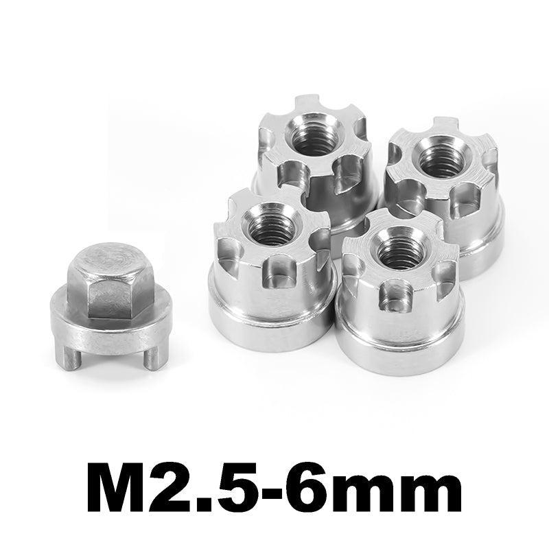 INJORA Stainless Steel Wheel Nuts 6/7/8.5mm for 1/18 TRX4M (M2.5)