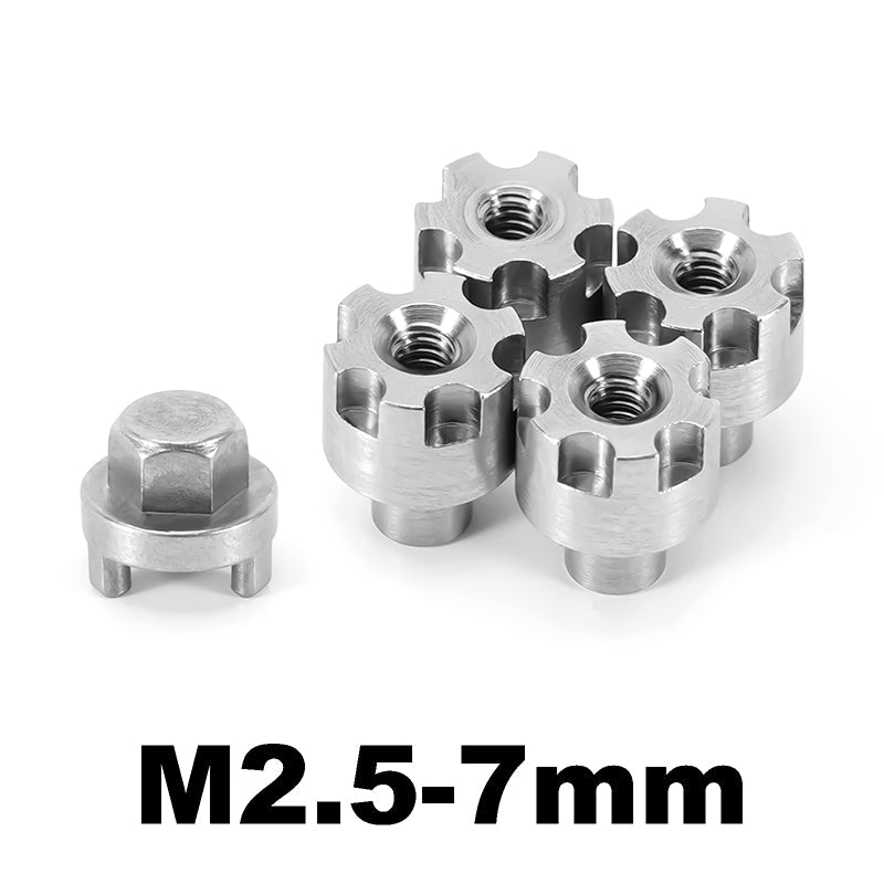 INJORA Stainless Steel Wheel Nuts 6/7/8.5mm for 1/18 TRX4M (M2.5)