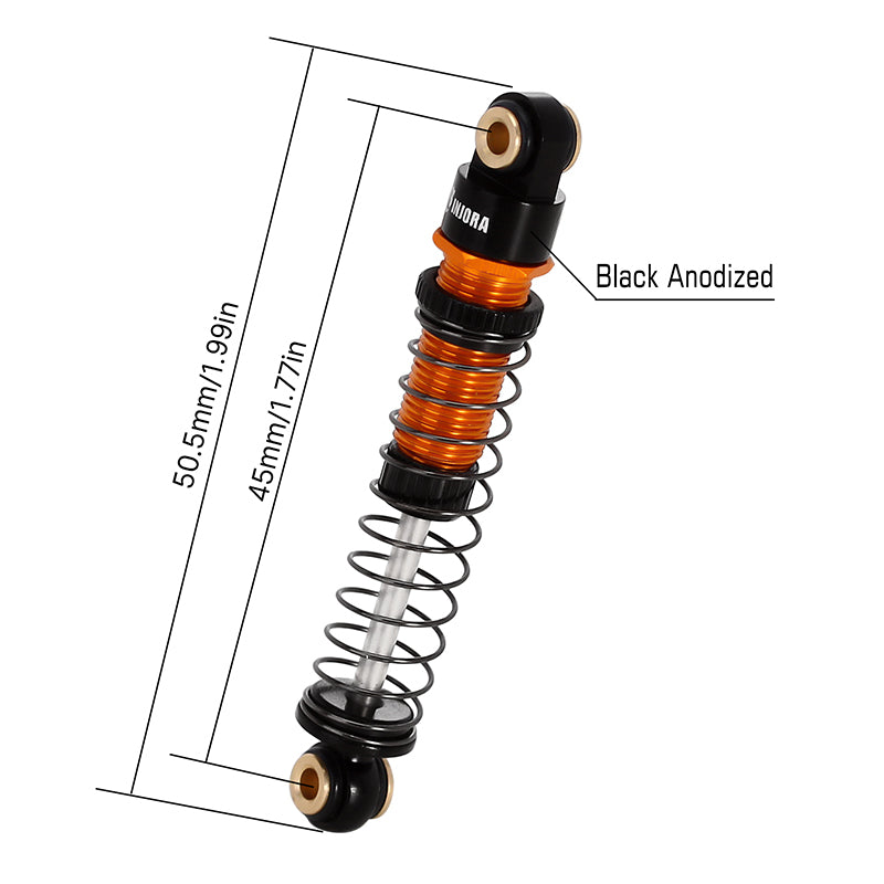 INJORA 45mm Aluminum Threaded Oil Shock Absorbers for FMS FCX24 FCX18