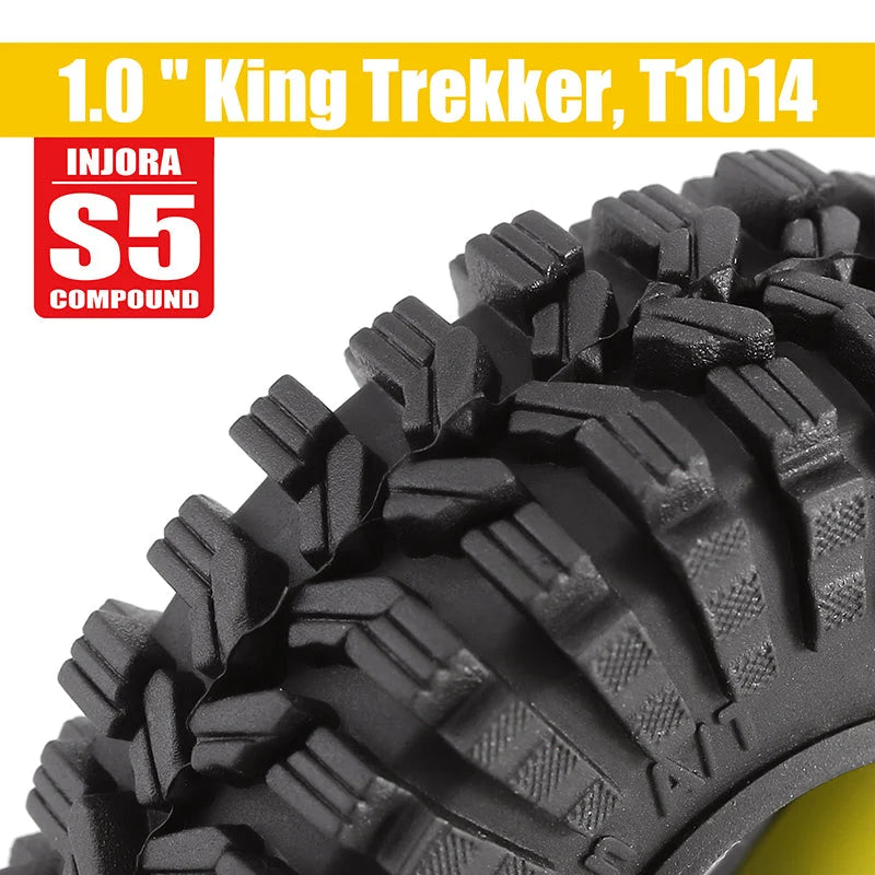 INJORA 1.0" 62*22mm King Trekker Tires & Inserts Combo (4)