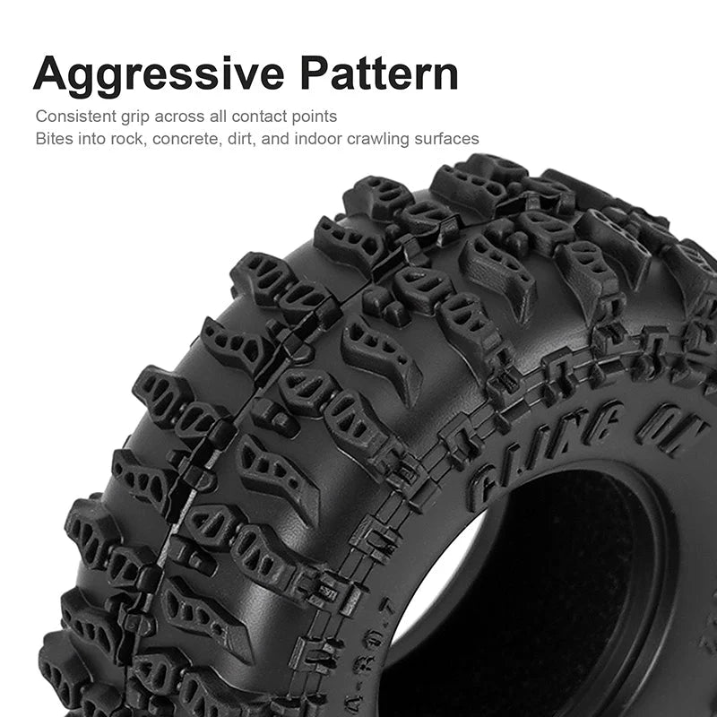 INJORA T7022 Cling On 0.7" S5 Tyres 37 × 14mm (4)