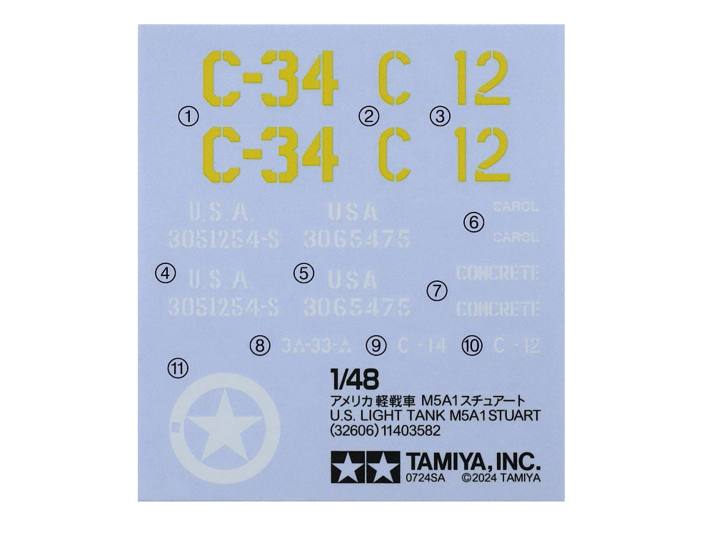 TAMIYA 1/48 U.S. LIGHT TANK M5A1 STUART