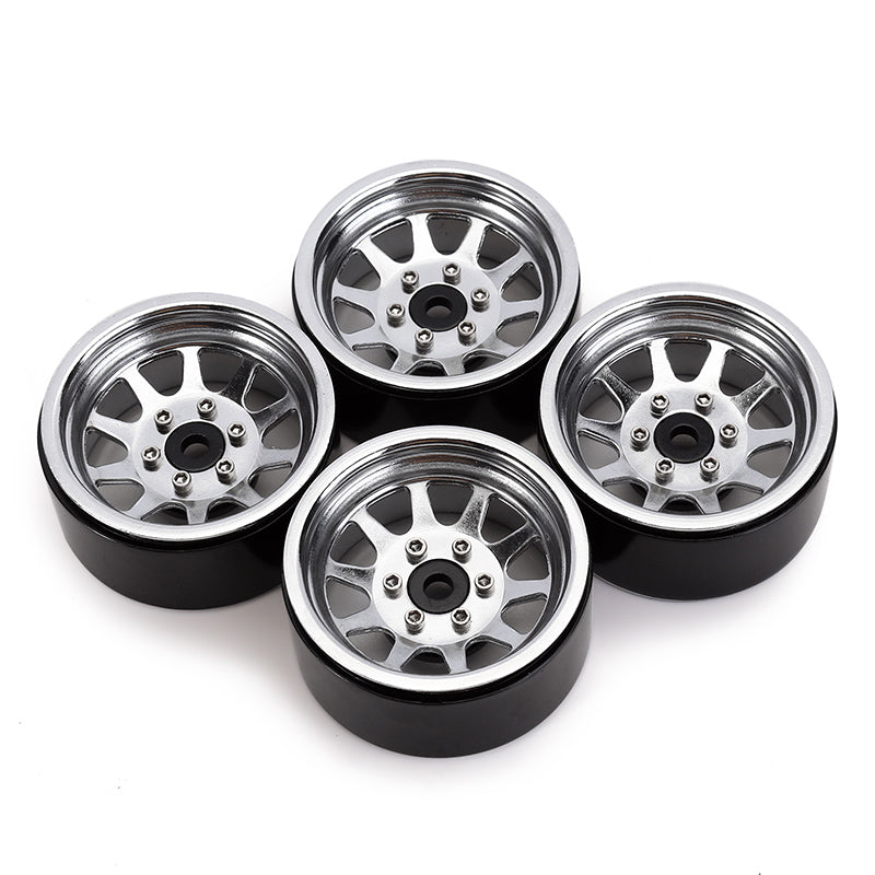 INJORA 1.9" 10-spoke Stamped Steel Wheels for 1/10 RC Crawlers