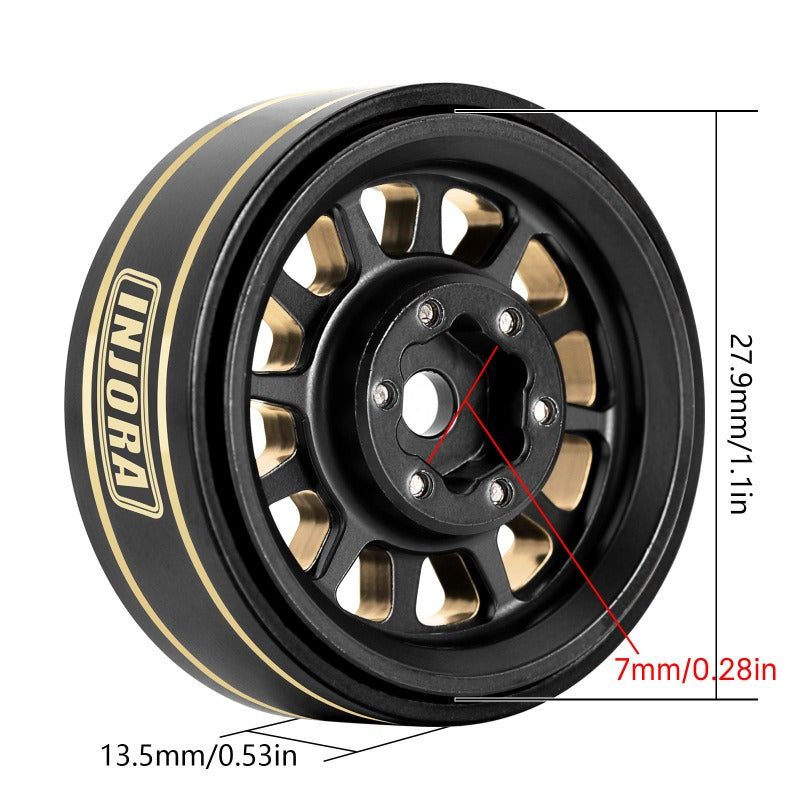 INJORA 1.0 Plus Brass -3.75mm Offset Wheels for Micro Crawlers (W1101)