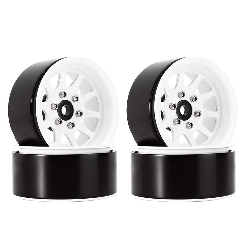 INJORA 1.9" 10-spoke Stamped Steel Wheels for 1/10 RC Crawlers