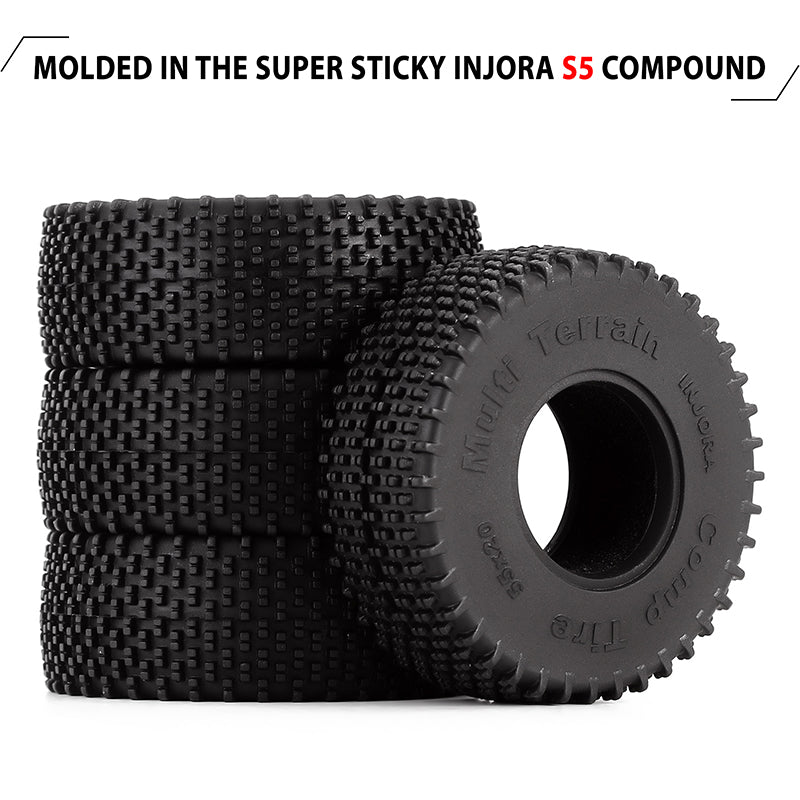 INJORA 1.0" 55x20mm Comp Pin Tires (T1013) (4)