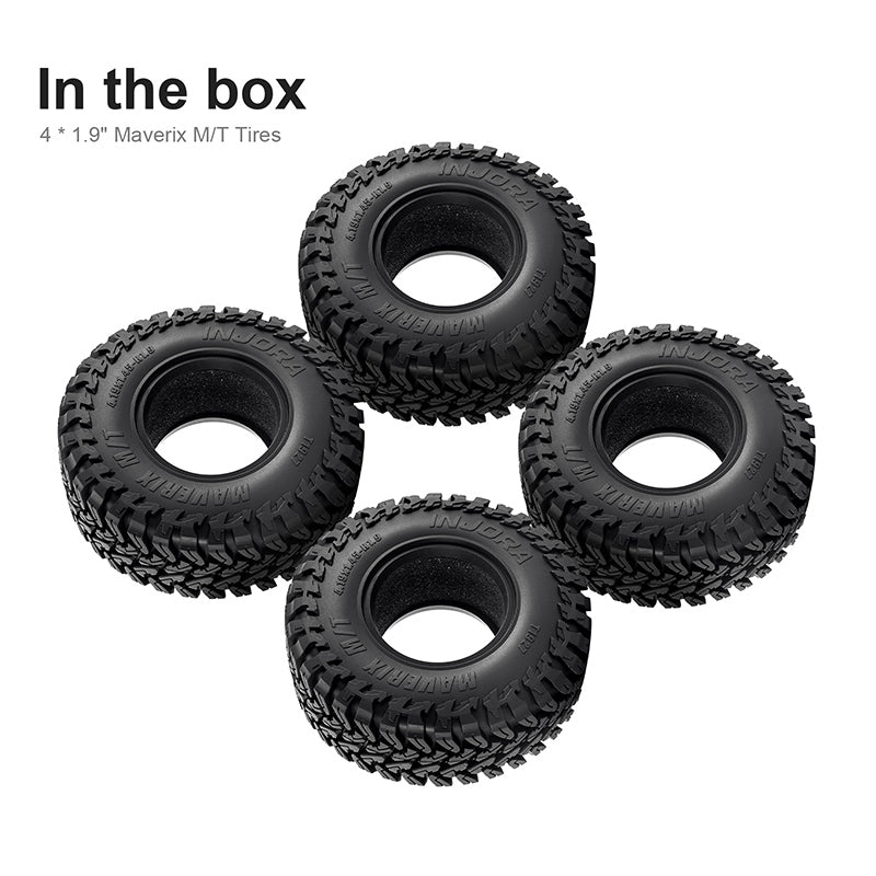 INJORA MAVERIX M/T 1.9" S5 Crawler Tires, 4.19" OD, T1927 (4)