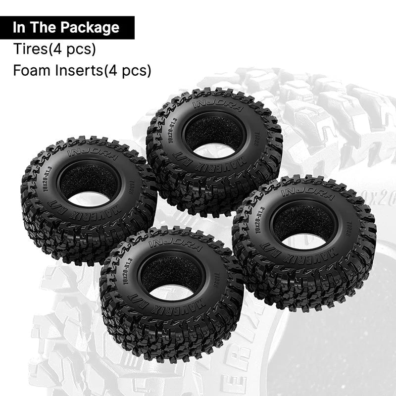 INJORA 1.3" 70*26mm MAVERIX R/T Tires (T1325) (4)