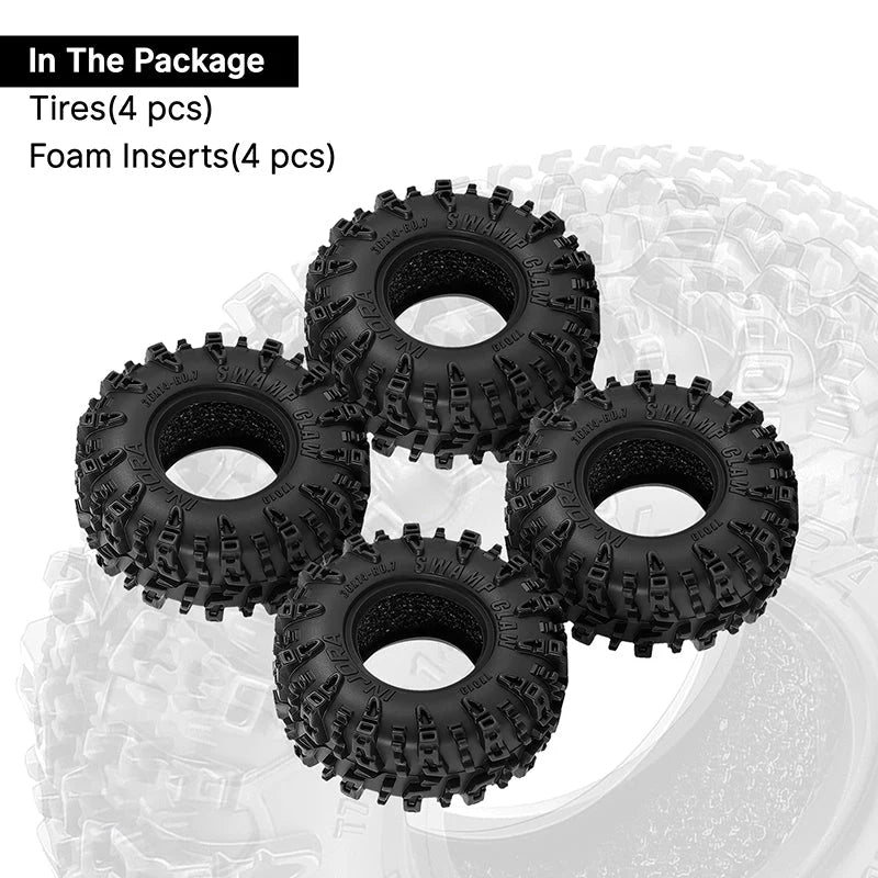 INJORA 0.7" 36*14mm Swamp Claw Tires for 1/30 SCX30 (T7019) (4)