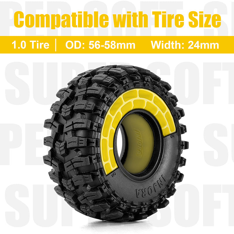 INJORA Silicone Rubber Inserts for 1.0" 56-58mm Tires (1056)