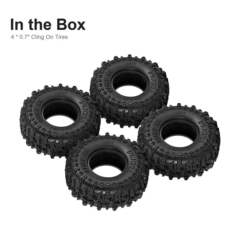 INJORA T7022 Cling On 0.7" S5 Tyres 37 × 14mm (4)