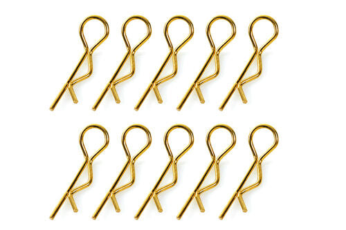 Team Corally 45° Bent Body Clips - Small Gold (10 Pack)