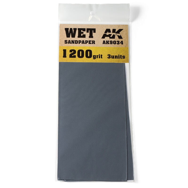 AK Interactive Wet Sandpaper 1000/1200/1500/2000/2500 Grit. 3 units