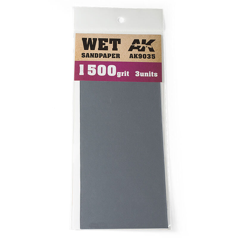AK Interactive Wet Sandpaper 1000/1200/1500/2000/2500 Grit. 3 units