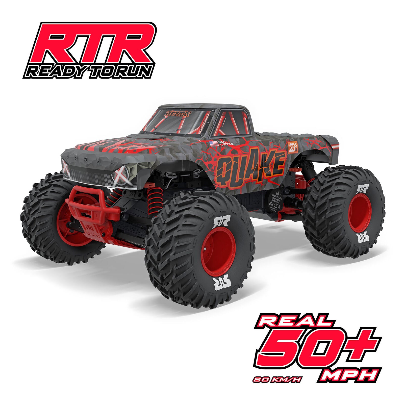 ARRMA Quake 223S BLX DSC 1/10 2WD Monster Truck RTR Red
