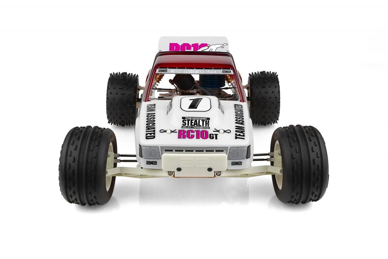 Team Associated - The RC10GT Classic front on shot - bodyshell showing box art graphics