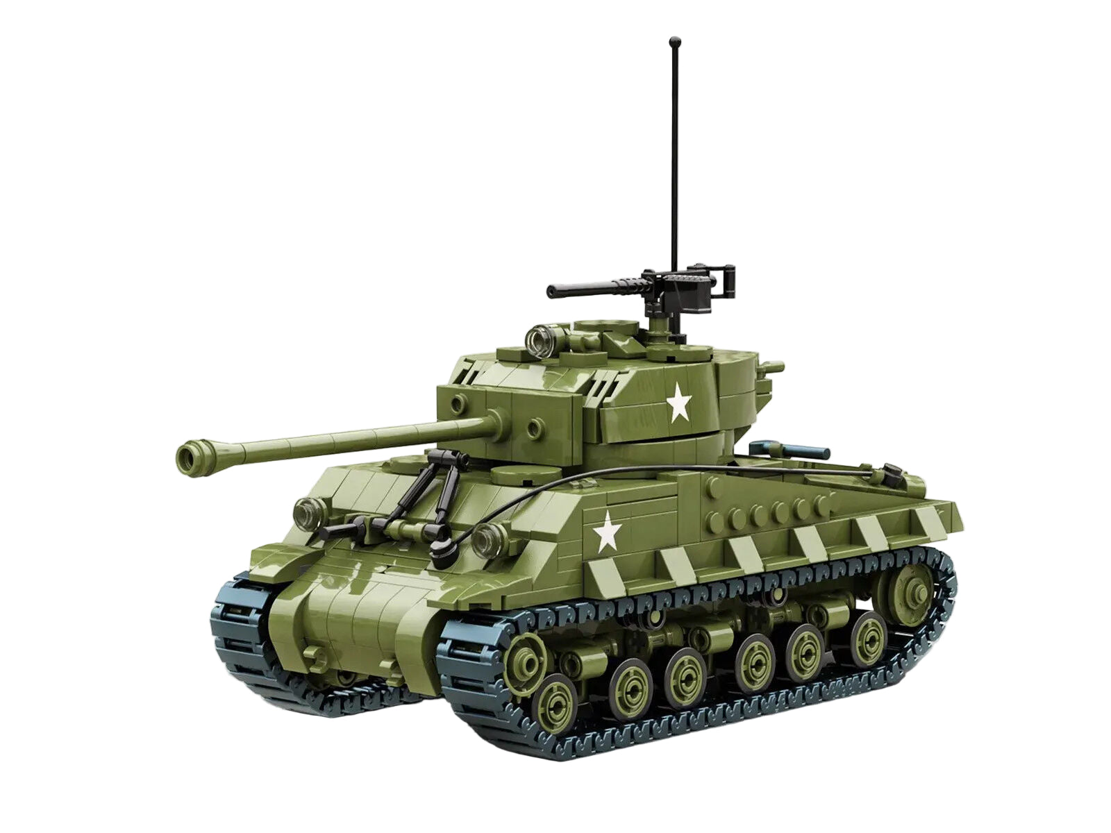 Toy tank model on a white background