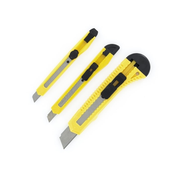 Bravo Handtools 3-Piece Snap-Off Razor Knife Set – Small, Medium & Large