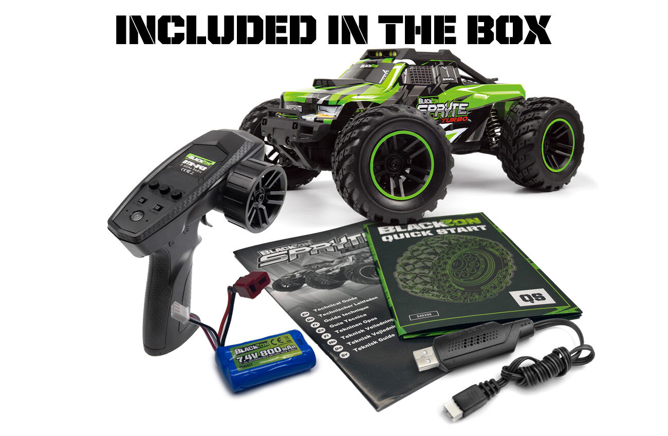 Blackzon 1/20 Spryte MT Turbo RTR 4WD Monster Truck – Green 540289