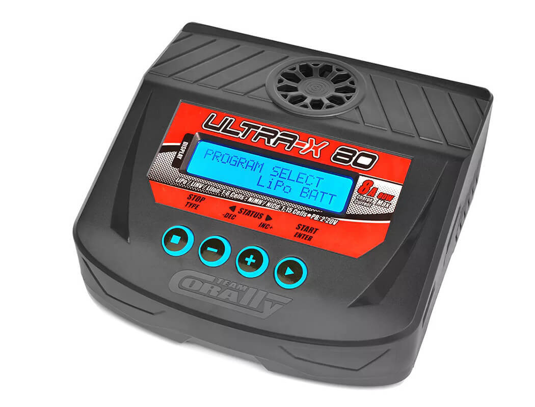 Team Corally - Ultra-X 80 - AC/DC Balance Charger - 80W - 1-6S Lixx - 1-15 Nixx - 2-20V PB