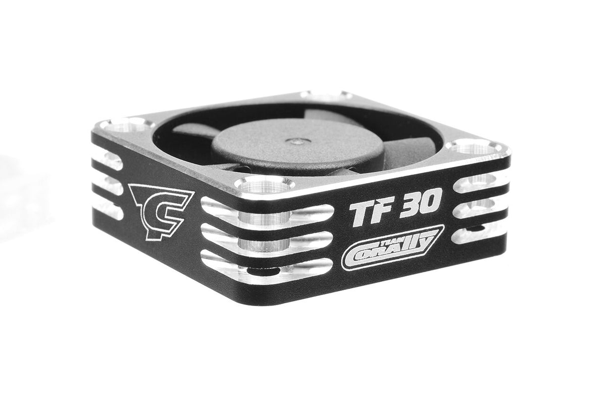 Team Corally TF-30 30mm Ultra High Speed Cooling Fan with BEC Connector – Black/Silver