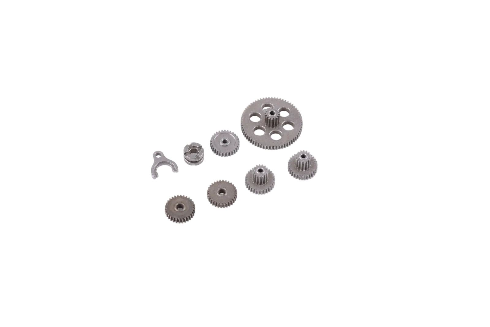 Set of metal gears on a white background