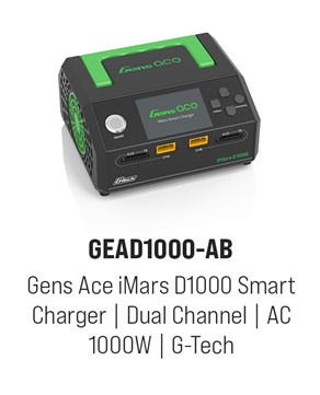 Gens Ace iMars D1000 Smart Charger | Dual Channel | AC 1000W | G-Tech - Pre-Order