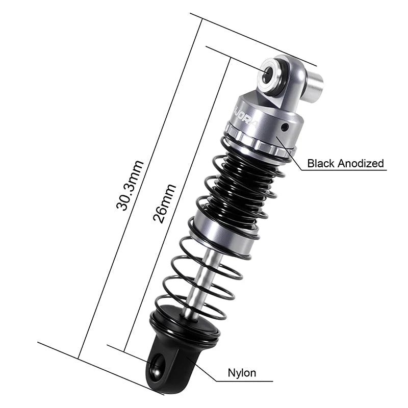 INJORA SCX30-08 26mm Aluminium Oil Shocks for 1/30 SCX30 (4)