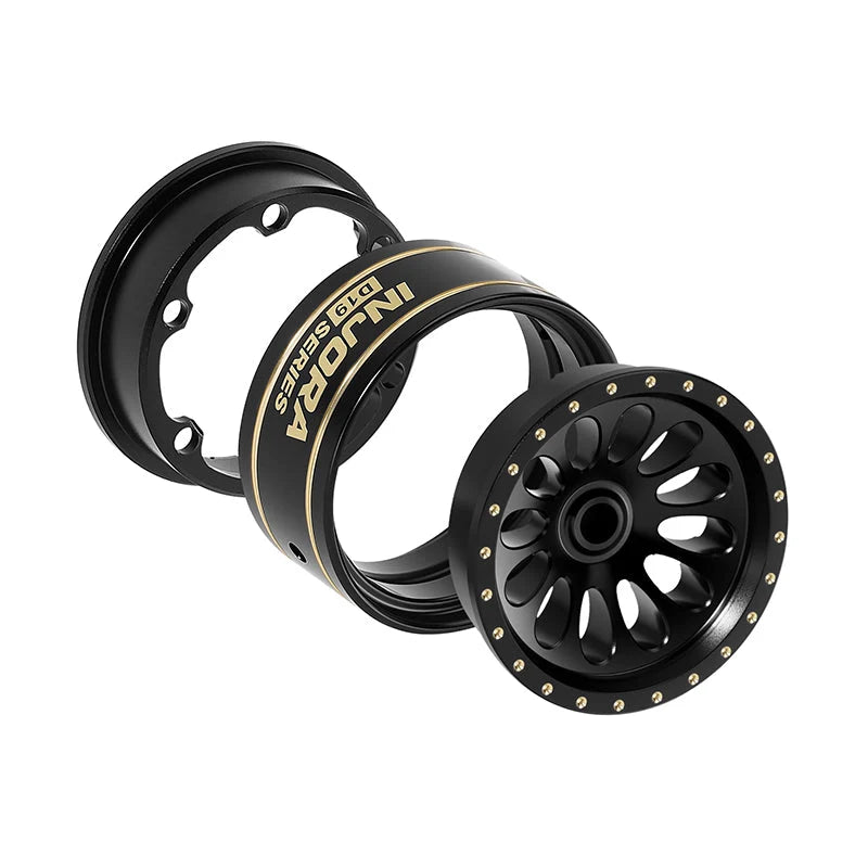 INJORA D19 Ripple 0.7" Brass Beadlock Wheels SCX30 (4)