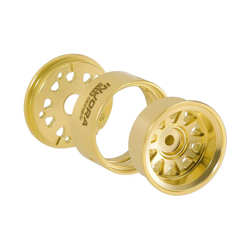 INJORA D19 0.7" Brass Beadlock Wheels for 1/30 SCX30 (4) (W7007)