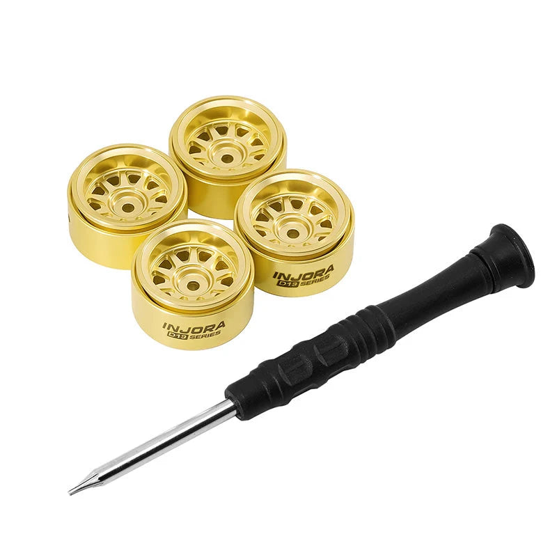 INJORA D19 0.7" Brass Beadlock Wheels for 1/30 SCX30 (4) (W7007)