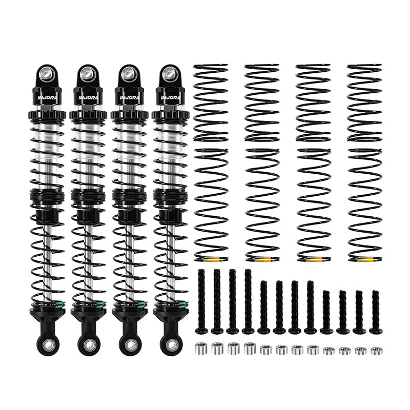 INJORA DRX Dual-Rate Spring Oil Shocks for 1/10 RC Crawlers, 80mm / 90mm / 100mm / 110mm / 120mm