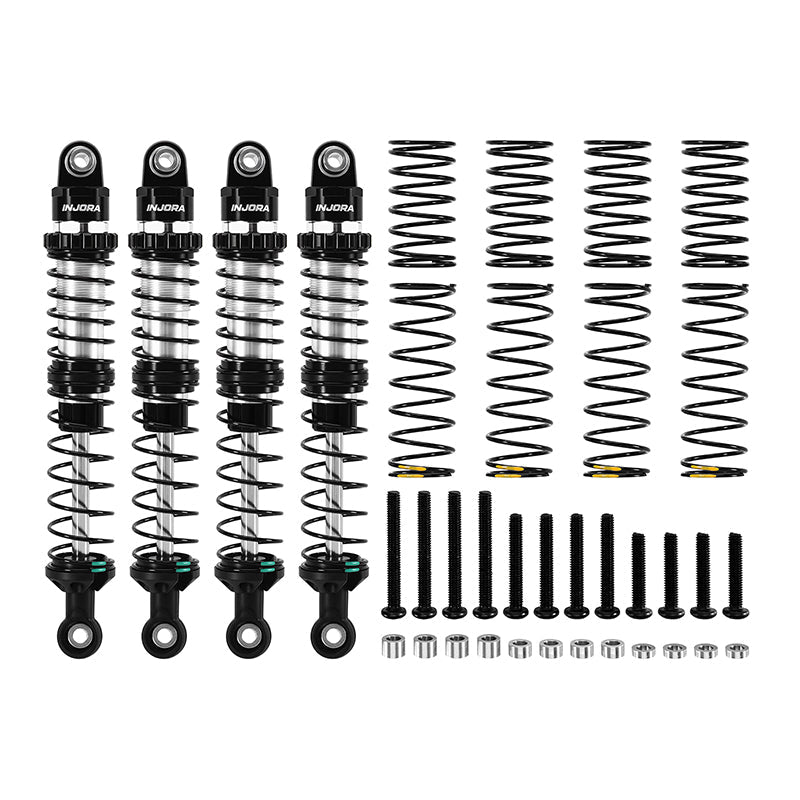 INJORA DRX Dual-Rate Spring Oil Shocks for 1/10 RC Crawlers, 80mm / 90mm / 100mm / 110mm / 120mm