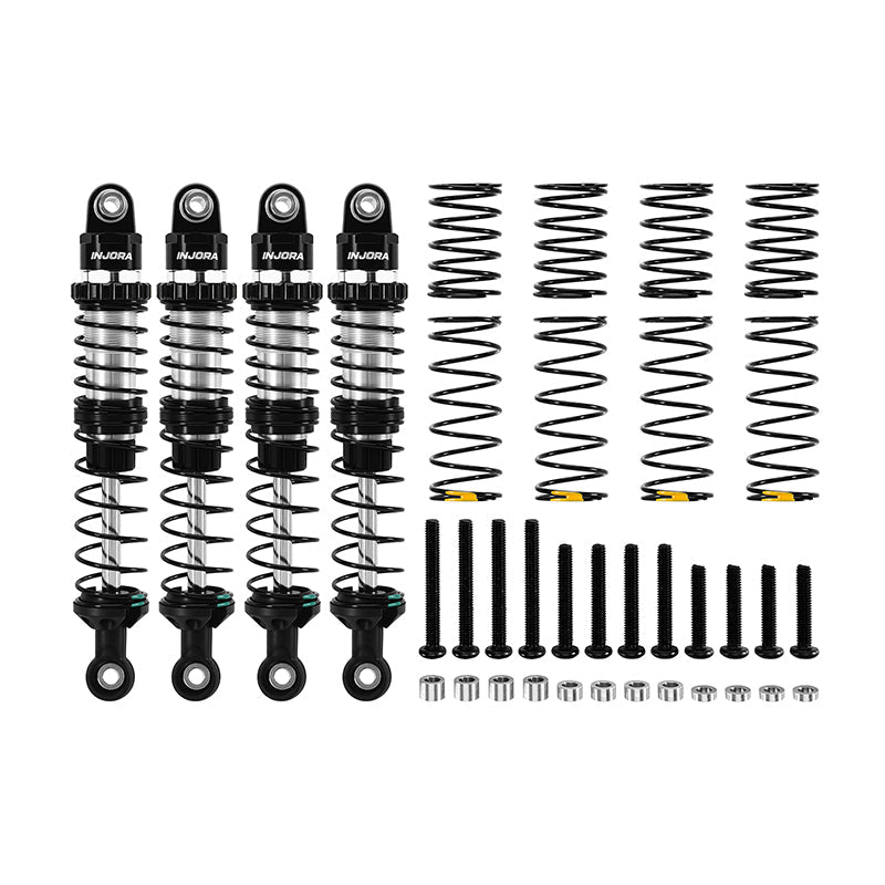 INJORA DRX Dual-Rate Spring Oil Shocks for 1/10 RC Crawlers, 80mm / 90mm / 100mm / 110mm / 120mm