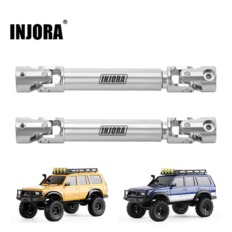 INJORA Stainless Steel Drive Shafts with D Shaped Hole for 1/18 FMS FCX18 LC80