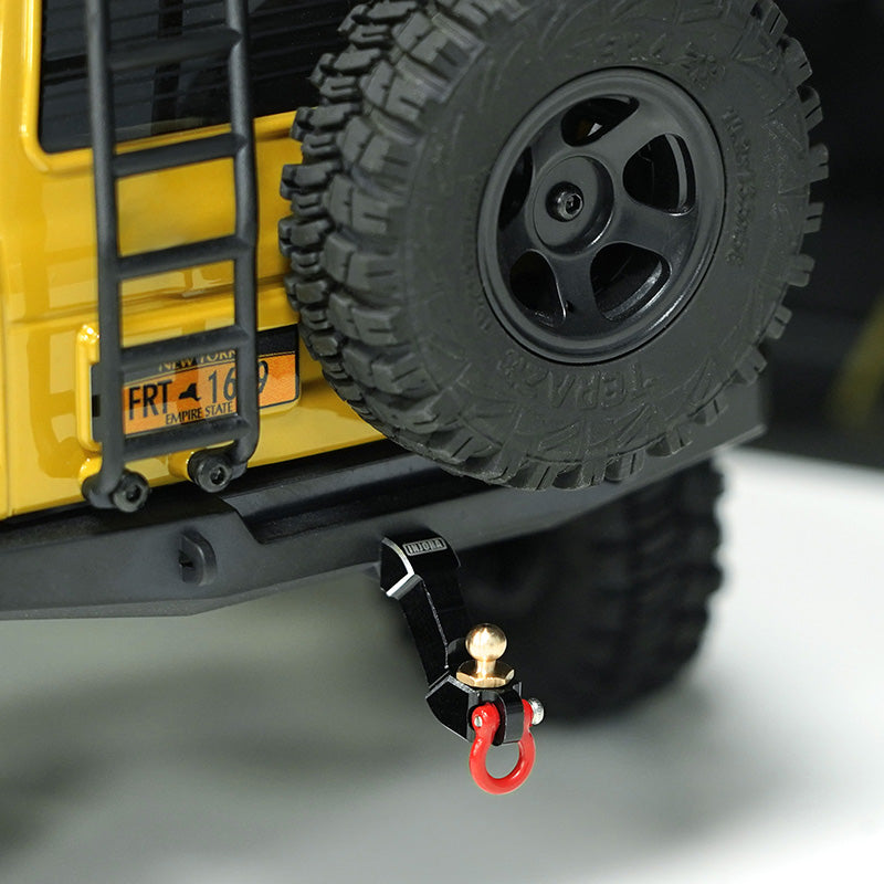 INJORA Aluminum Trailer Tow Hitch with Brass Ball for 1/18 FMS FCX18