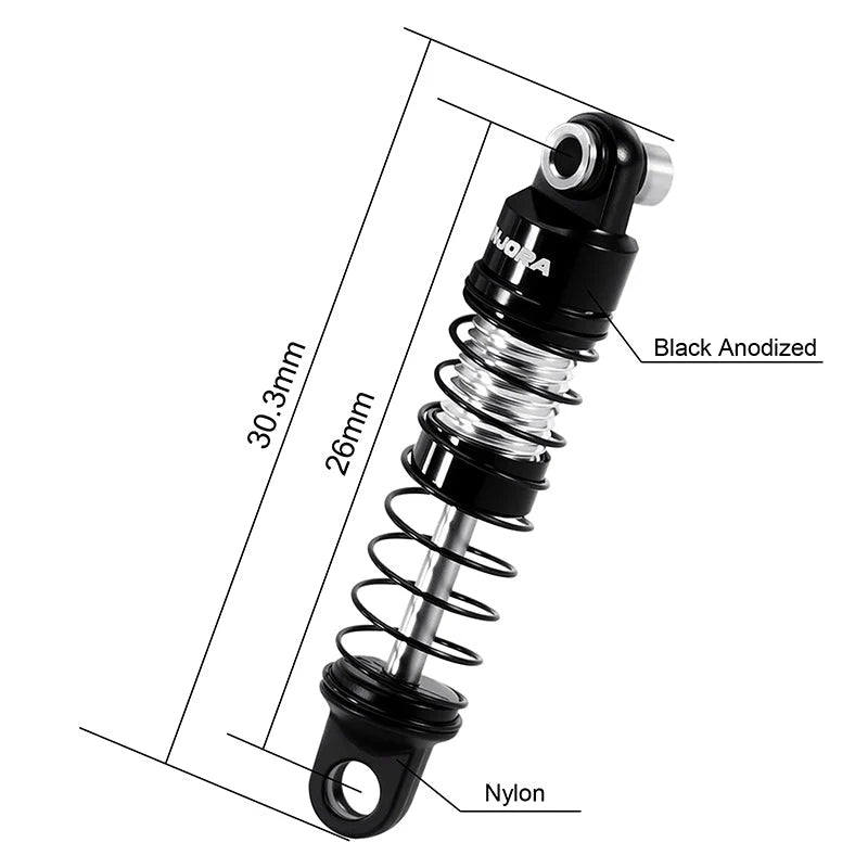 INJORA SCX30-08 26mm Aluminium Oil Shocks for 1/30 SCX30 (4)