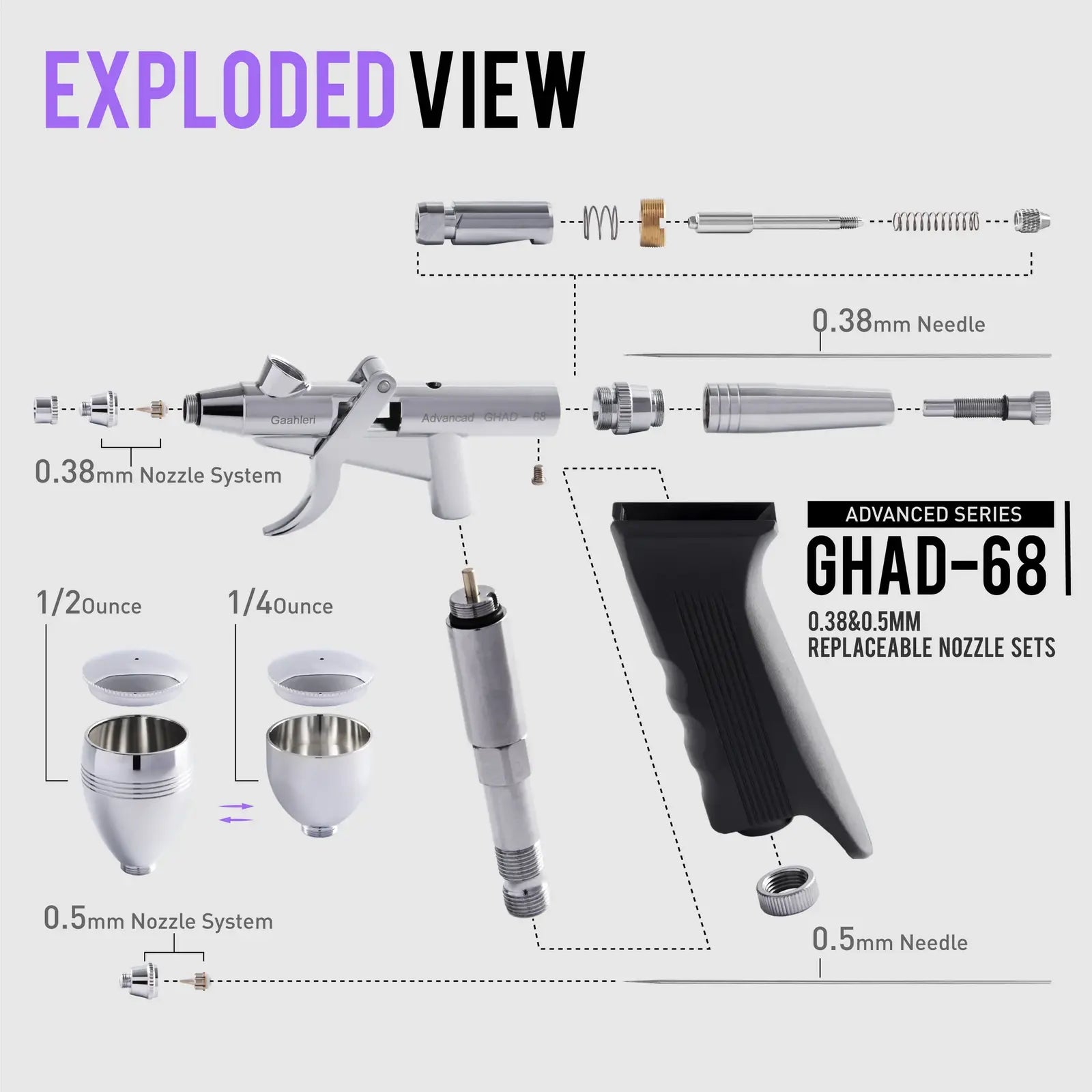 Gaahleri GHAD-68 Advanced Series Airbrush GAA-40140