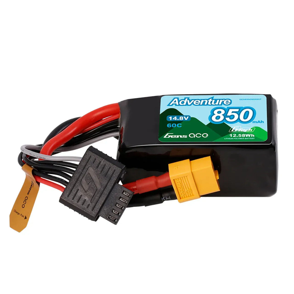Gens Ace G-Tech 4S 850mAh 60C 14.8V XT60 LiPo Battery – GEA8504S60X6GT