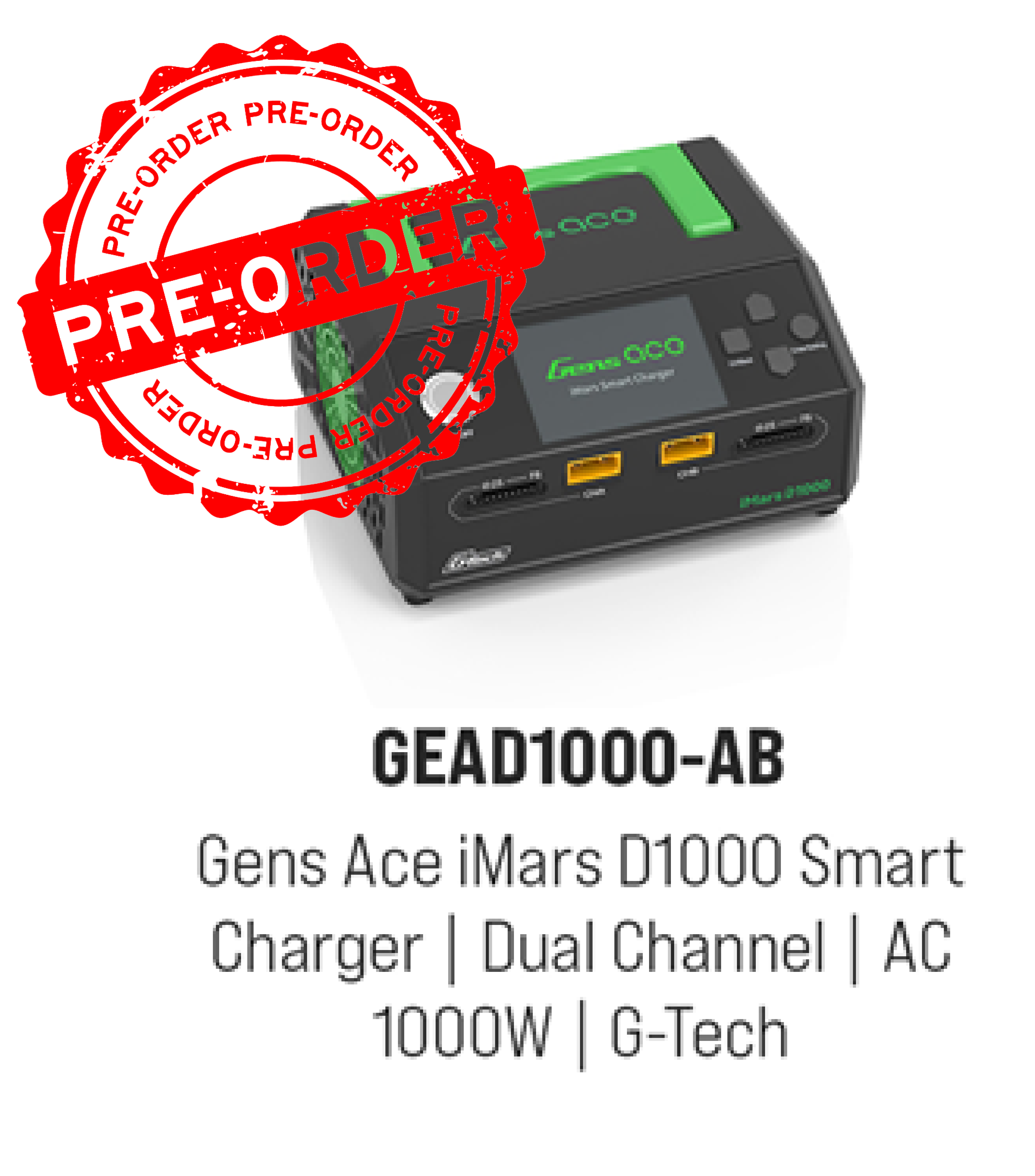 Gens Ace iMars D1000 Smart Charger | Dual Channel | AC 1000W | G-Tech - Pre-Order