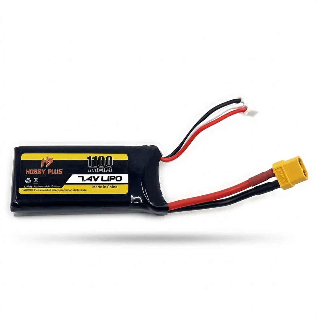 Lipo battery with connectors on a white background