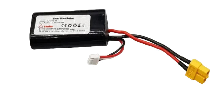 Battery pack with connectors on a white background