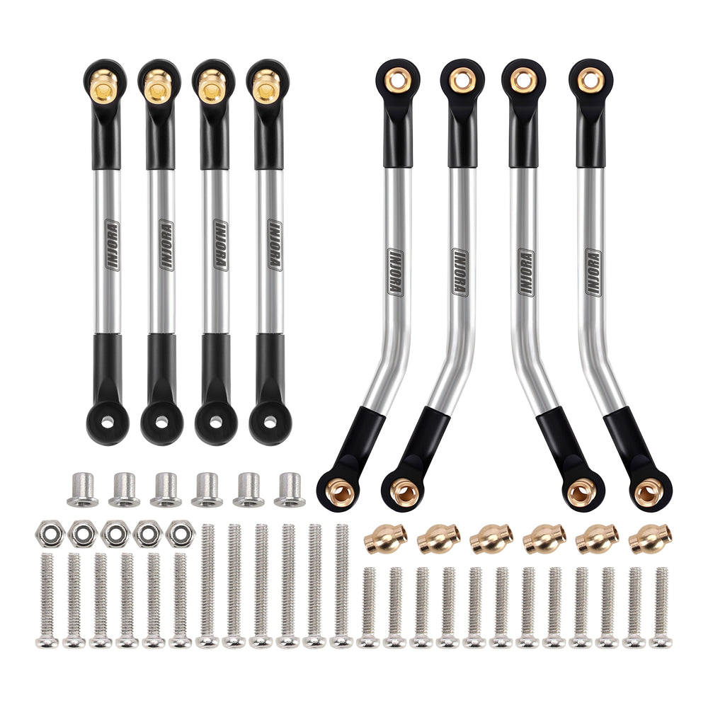 INJORA Stainless Steel High Clearance Links 4 Link Conversion Kit for 1/18 FMS FCX18 LC80