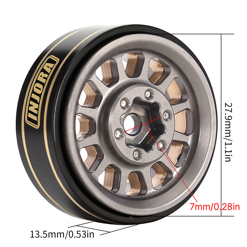 INJORA 1.0 Plus Brass -3.75mm Offset Wheels for Micro Crawlers (W1101)