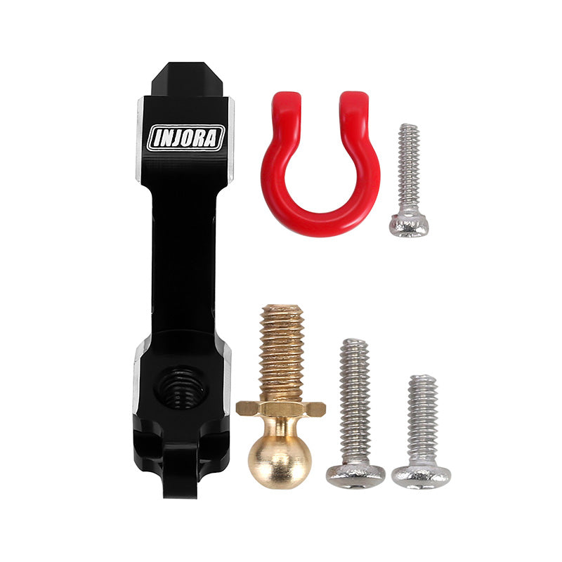 INJORA Aluminum Trailer Tow Hitch with Brass Ball for 1/18 FMS FCX18